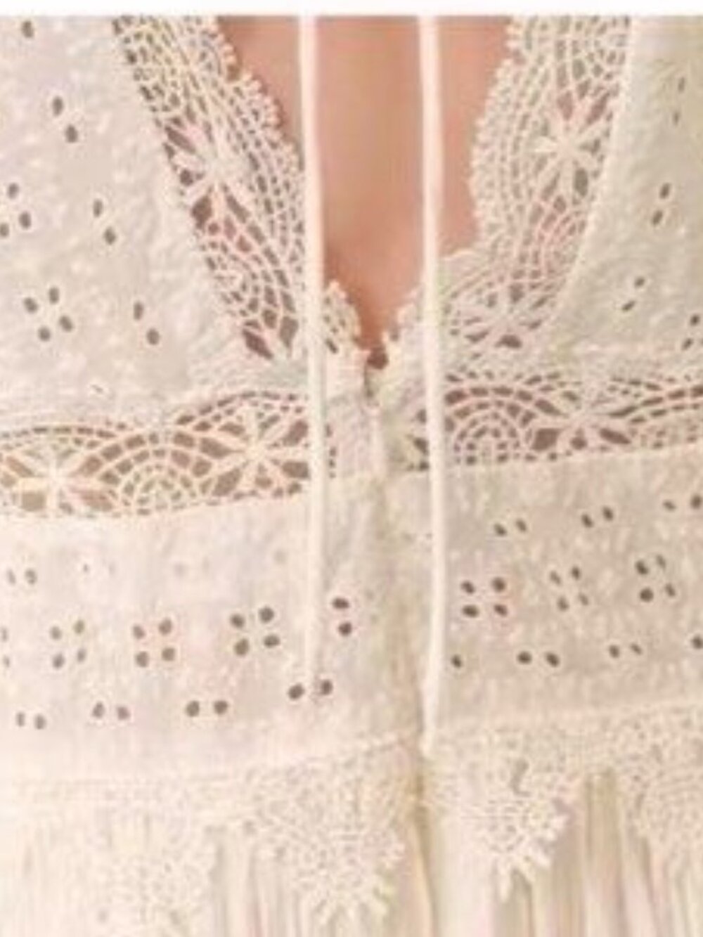 ZARA ZW Collection Ecru Strappy Lace Midi Dress Sz M Bloggers Fave 6895/249 NWT - Picture 10 of 16